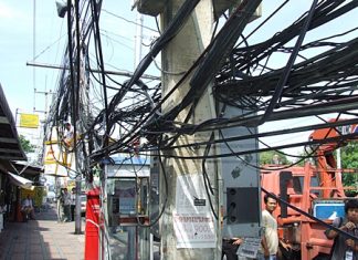 The city has restarted an attempt to clean up the unsightly mess of unused wires around town, embarrassing local utility company management who were told to do this themselves a long time ago.